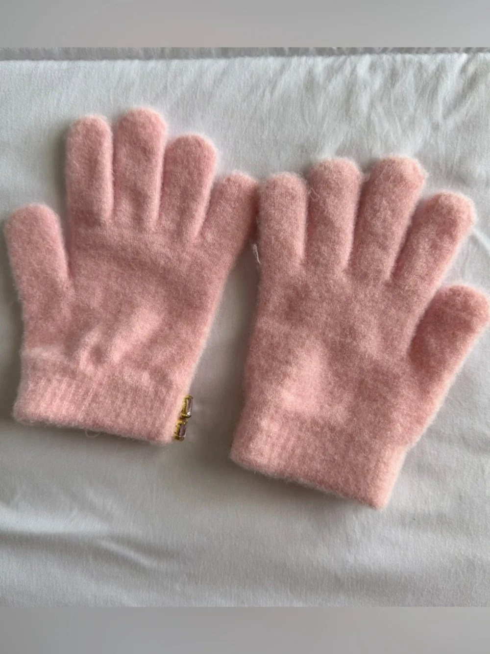 CHEEKY PLUM GIRLS PINK BEDAZZLED TODDLER MITTENS GLOVES NEVER WORN